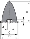 Parabolický izolátor vibrácií GP EP 20x24 M6