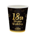 Papierové poháre 18. narodeniny 250ml 6ks PARTY 18. PARTY