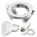 Zápustné halogénové svetlo CHROME + žiarovka. LED GU10 7W