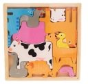 DREVENÉ PUZZZLE V RÁMEKU, náučné MONTESSORI, 12 kusov.