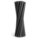 Čierne plastové slamky, opakovane použiteľné slamky na shake nápoje, 19 cm, 200 kusov