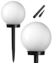 Solárna záhradná lampa, biela zapustená guľa, 10 cm