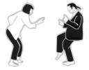 PIN METAL BODGE PULP FICTION VINCENT VEGA MIA WALLACE DANCE 2 ks