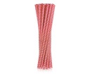 Rúrky (slamky) z papiera. červené vzory, 6x197mm / 24 ks.