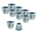 Oceľová nábytková vložka 100x M6 x 10 mm skrutkovaná do dreva, typ DC