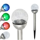 Solárna záhradná lampa LED sklenená guľa RGB