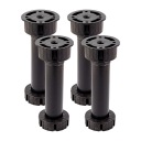 4 x ČIERNA NOŽKY KUCHYNSKÉHO NÁBYTKU V 150 MM