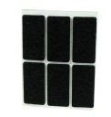 6x Plsťová podložka 25 x 50 mm pod nábytok, čierna