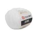 50g priadza, 55% bavlna 45% akryl, YarnArt Jeans biela 62