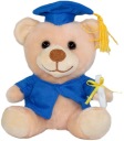 Maskot Teddy Bear School Absolvent s mažiarom a diplomom - 12 cm