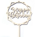 Topper Happy Birthday, narodeninová dekorácia, 10 cm