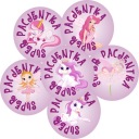 Motivačné nálepky pre deti Super Patient 5cm 24 ks Fairies Poníky