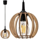 DREVENÉ ZÁVISNÉ STROPNÉ SVÍTIDLO E27 LED + HÁK + Nastaviteľné