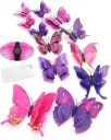 3D samolepky na stenu s motýľmi Double Purple x12