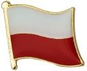 ŠPIČKA KOVOVÝ ODZNAK ZLATÁ POĽSKÁ VLAJKA POĽSKO MALÝ SUBTULNÝ DO BUNDY