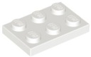 LEGO tanier 2x3 biely 302101 3021