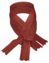 Vnútorný zips pevný terakota 22 cm
