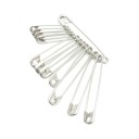 Zapínacie špendlíky 12 ks, dĺžka 23 mm, 31 mm, 43 mm, poniklované striebro