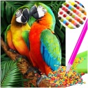 Diamantový vyšívací SET Diamantové maľovanie PARROTS DIAMANTOVÁ MOZAIKA 5D Obrázok