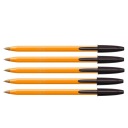 Perá BIC Orange Black 0,8 mm Sada 5 ks