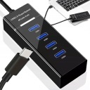 USB C HUB 4-PORTOVÝ ROZDEĽOVAČ RÝCHLY USB 3.0 ROZBOČOVAČ 4 PORTY 5 Gb/s