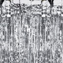 DEKORAČNÝ ZÁCLONU STRIEBORNÝ ZÁCLONA 100x200 cm