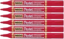 PENTEL N850 okrúhly permanentný popisovač RED x6