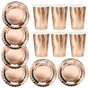 Súprava papierového riadu Rose Gold, POHÁRKY A TANIERE