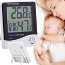 DIGITÁLNY TEPLOMER HYGROMETER HODINY HODINY VLHKOMETER HODINY NA STANICE HTC-1