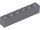 LEGO 3009 BRICK 1x6 tmavosivá NOVINKA == (2g)