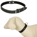 Kožený obojok s filcom psík 35-45cm/24mm Čierny