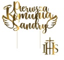 WINGS Topper COMMUNION set IHS ozdoba na tortu s menom