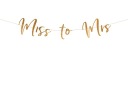 Banner Miss to Mrs, ružové zlato, 18x76cm