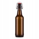 Sklenená fľaša s pivným klipom 500ml na cider s kovovým korkovým uzáverom