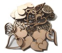 Sada Drevené srdiečka MIX 100ks 2cm svadobné
