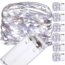 LED LAMPY DRÔTOVÉ NA DEKORACIU GARLANDA AKUMULÁTOROVÁ STUDENÁ BIELA ​​20 LED 6 ks