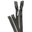 TENKÝ KOVOVÝ Zips VT0 35 cm STRIEBORNÝ 1 ks.