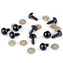 10x Bezpečnostné upínacie oká PRE HRAČKY OČI ČIERNA 12 mm