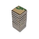 Neodymový magnet 10x10x2 mm s 3M lepiacou páskou 10 ks