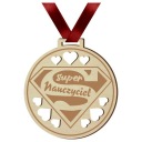 Drevená MEDAILA SUPER vzdelanie DEŇ UČITEĽOV