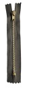 Nerozoberateľný olivový kovový zips, 14 cm