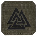 VELCRO NÁŠIVA LASEROVÝ REZANÝ SYMBOL VALKNUT M-TAC ČIERNO-ZELENÁ
