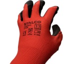 STALCO, polyester 11, červené, pracovné rukavice BOZP do záhrady a garáže