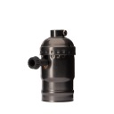 Ozdobný držiak lampy EKO E27 retro Black ON/OFF