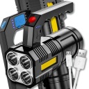 Multifunkčná, nabíjateľná LED baterka, svetlomet, USB NABÍJACIE