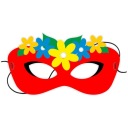 Papierová MASK FLOWERS lady SPRING RED guma