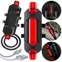 VÝKONNÁ LED ZADNÁ BICYKELOVÁ LAMPA 4 USB REŽIMY 110mAh VODOtesné IP44