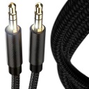 MINI JACK AUDIOVÝ KÁBEL 3,5 MM AUX DLHÝ PEVNÝ VYZTUŽENÝ NYLONOVÝ KÁBEL 1 m