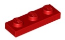 LEGO PLATE 1X3 ČERVENÁ 3623 CENA ZA 3 KS