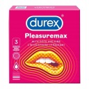 Durex Pleasuremax kondómy s prúžkami a výstupkami, ktoré umocňujú orgazmus, 3 ks.